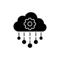 icono de vector de servicio en la nube. signo de ilustración api. símbolo de la aplicación. signo o logotipo de desarrollo.