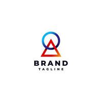 Simple Triangle and Circle Shape Logo Design Into One Symbol. vector