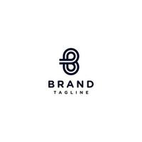 Simple Round B Letter Logo Design. Two continuous lines form a round B letter. vector