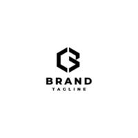 Logo Design Geometric Shapes Letters C and B. Bold and simple letters C and B in the shape of a hexagon. vector