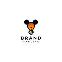 Playful Lights Logo Design with Two Round Ears on the Side. Logo design about a unique inspirational idea in a lamp symbol which has two round ears on its sides. vector