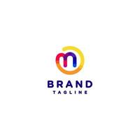 Colorful Initials N Logo Design. Colorful Letter N Connecting With The Outside Circles. vector