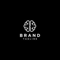 Right Brain Connect with Left Brain Logo Design. Simple logo design connectivity between right brain and left brain. vector