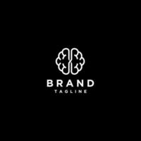 Right Brain Connect with Left Brain Logo Design. Simple logo design connectivity between right brain and left brain. vector