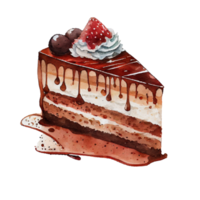 Cake drawing of watercolor PNG transparent