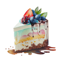 Cake drawing of watercolor PNG transparent