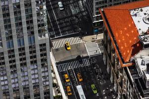 vista de pájaro del paisaje urbano de nueva york foto