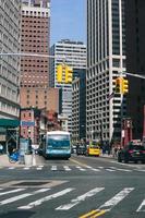 Traffic lights on the streets of Manhattan photo