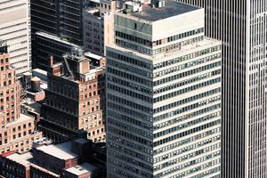 vista de pájaro del paisaje urbano de nueva york foto