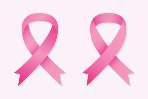 Collection of pink coloured cancer ribbons vector