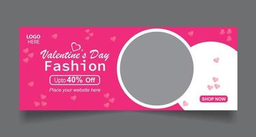 Minimalist valentine's day social media post cover banner vector