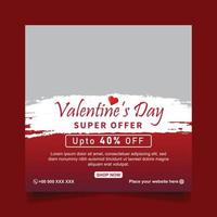 Valentine's day social media post and banner design vector