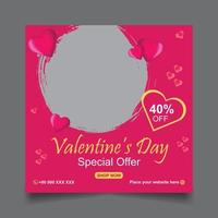 Valentine's day social media post and banner design vector