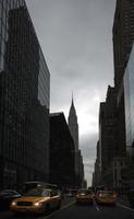 Image of Manhattan street on a cloudy day in the low key photo