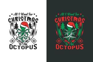 todo lo que quiero para navidad es un diseño de pulpo vector