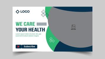 Editable Medical healthcare services provide or world health day youtube thumbnail and web banner template vector