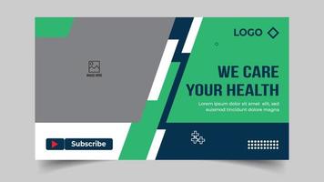 Editable Medical healthcare services provide or world health day youtube thumbnail and web banner template vector