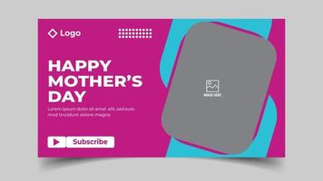 Happy Mother's Day YouTube Thumbnail Design vector