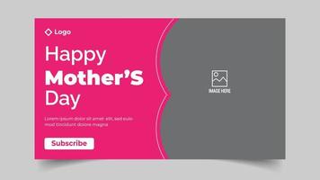 Happy Mother's Day YouTube Thumbnail Design vector