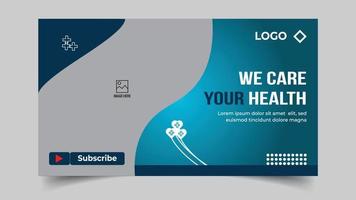 Editable Medical healthcare services provide or world health day youtube thumbnail and web banner template vector