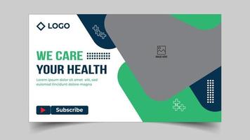 Editable Medical healthcare services provide or world health day youtube thumbnail and web banner template vector