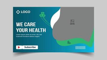 Editable Medical healthcare services provide or world health day youtube thumbnail and web banner template vector