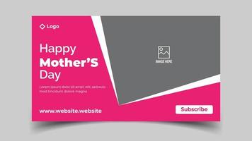 Happy Mother's Day YouTube Thumbnail Design vector