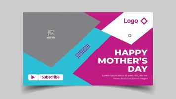 Happy Mother's Day YouTube Thumbnail Design vector