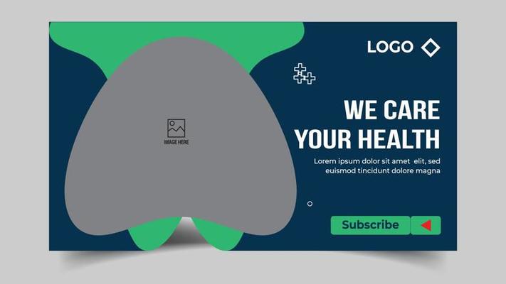 Editable Medical healthcare services provide or world health day youtube thumbnail and web banner template
