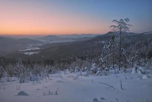 Winter Evening in bavarian Forest,Germany photo