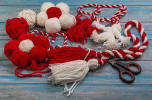 group of objects for the craftsmanship of the martisor photo