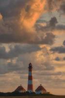 view to Westerhever Lighthouse,North Sea,North Frisia,Germany photo