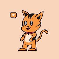 standing cat illustration vector cartoon