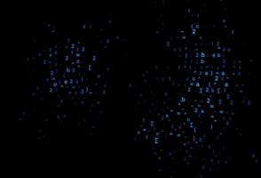 Dark BLUE vector background with Digit symbols.