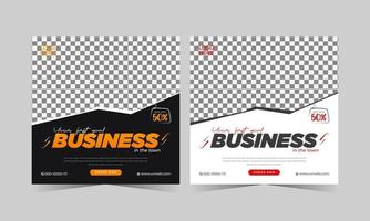 Business social media post design vector illustration. Modern, Unique, Company banner template. Square size.