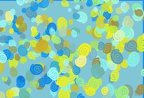 Light Blue, Yellow vector pattern with liquid shapes.