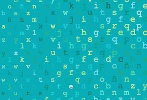 Light green, yellow vector background with signs of alphabet.