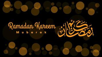 Ramadan Kareem background with Arabic calligraphy on bokeh vector illustration