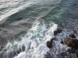 waves crashing on the beach in tropical Asia. video