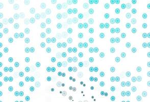 Light BLUE vector background with xmas snowflakes.