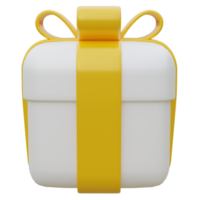 3D Gift Box with Yellow Ribbon. png