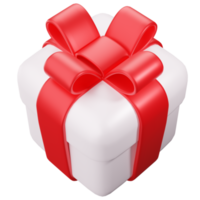 Gift Box with red Ribbon bow. 3D Cute Gift Box png