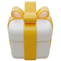 Caja de regalo 3d con cinta amarilla. png