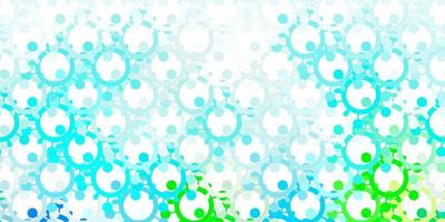 Light Blue, Red vector pattern with coronavirus elements.