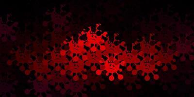 Dark pink vector backdrop with virus symbols.