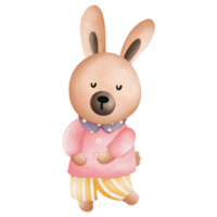 acquerello carino coniglio Pasqua, coniglietto Pasqua, coniglio boemo cartone animato stile, coniglio coniglietto bambini png