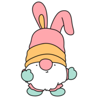 gnome de pâques mignon, gnome de lapin, éléments de pâques de gnome de lapin png