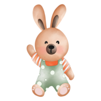 acuarela lindo conejo pascua, conejito de pascua, conejo estilo bohemio de dibujos animados, conejo conejito niños png