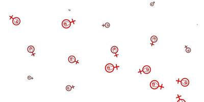 Light Red vector pattern with feminism elements.