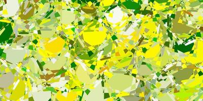 Light Green, Yellow vector pattern with polygonal shapes.